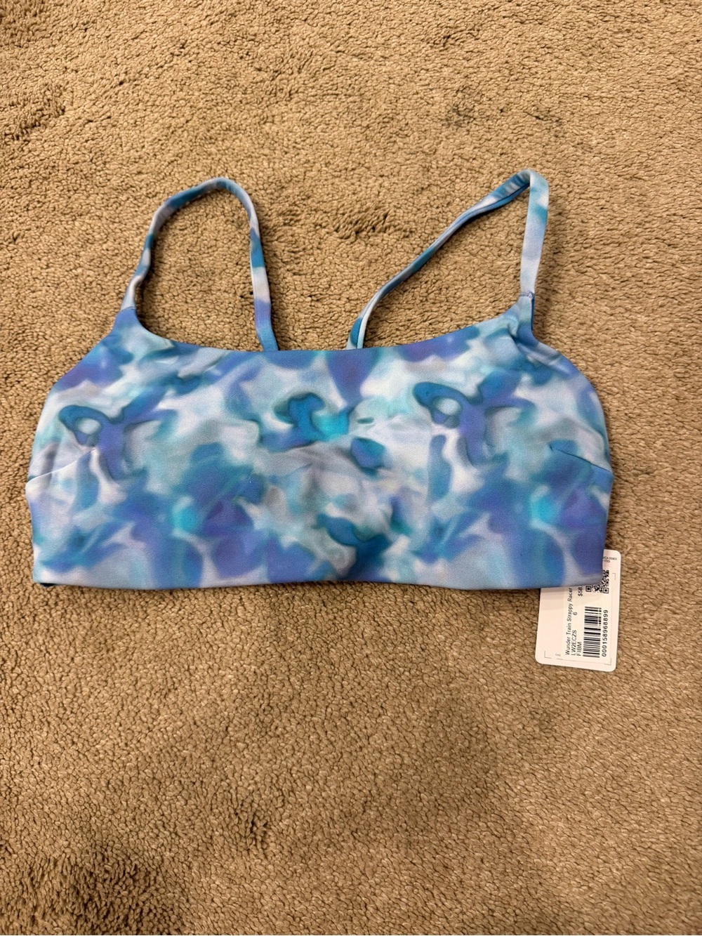 lululemon Wunder Train Strappy Racer Bra in Blue and Pink. Never worn!